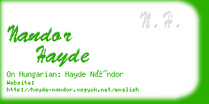 nandor hayde business card